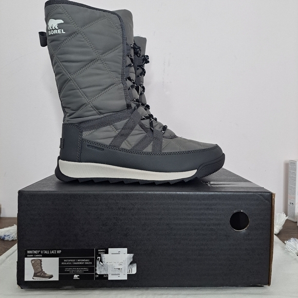 Sorel Whitney II lace waterproof boot grey 7.5 NWT - Picture 2 of 8